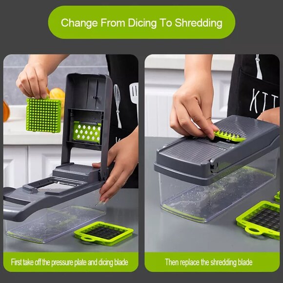 Multifunctional Vegetable Chopper, Mandoline Slicer Cutter Chopper 12 in 1 - Picture 10 of 10